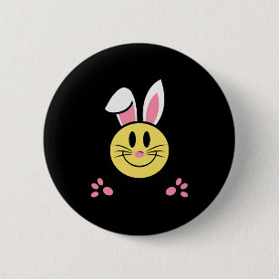 Don't Worry Be Hoppy Smile Face Easter Bunny Subli 6 Cm Round Badge