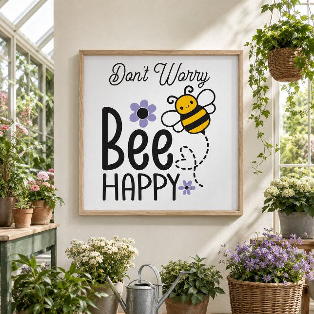 Don't Worry Bee Happy Heart Poster (Creator Uploaded)