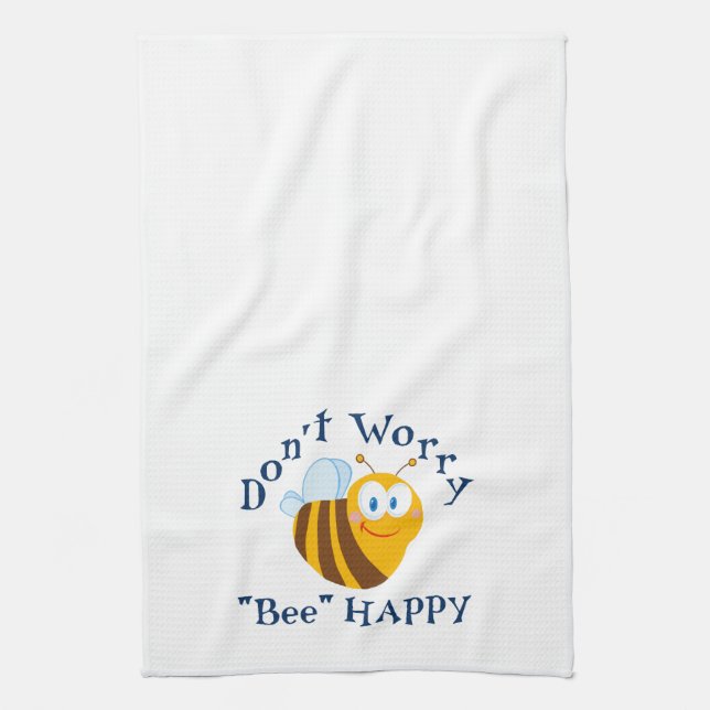 Don't worry "Bee" Happy Kitchen Towel (Vertical)