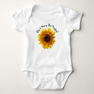 "Don't Worry Bee Happy" Sunflower Baby Bodysuit