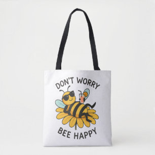 Don't worry bee happy tote bag