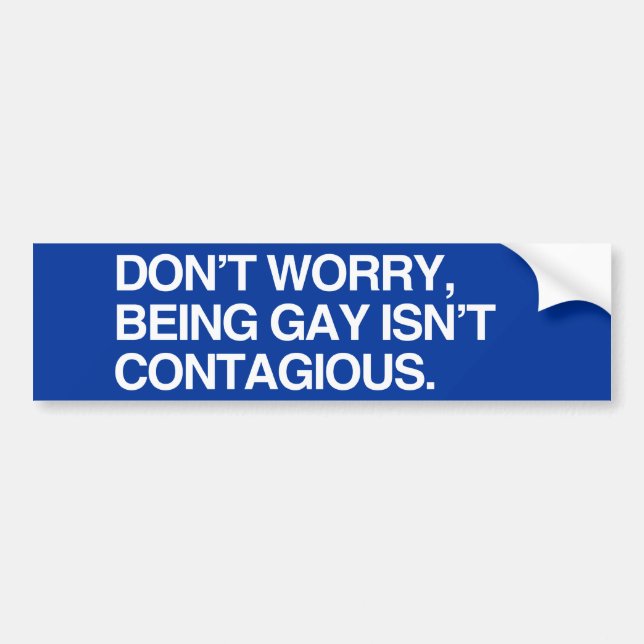 DON'T WORRY, BEING GAY ISN' - .png Bumper Sticker (Front)