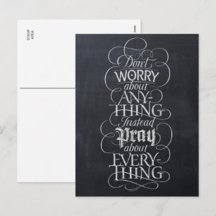 DON'T WORRY - Chalkboard Calligraphy Chalk Holiday Postcard