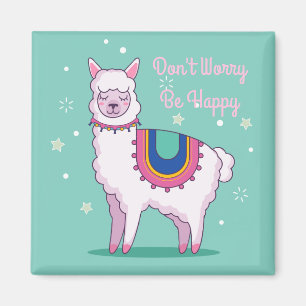 Don't Worry Llama Magnet