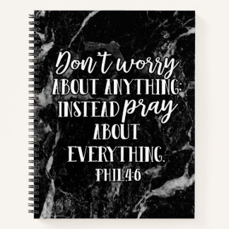 Dont Worry Pray Bible Verse Scripture Christian Notebook