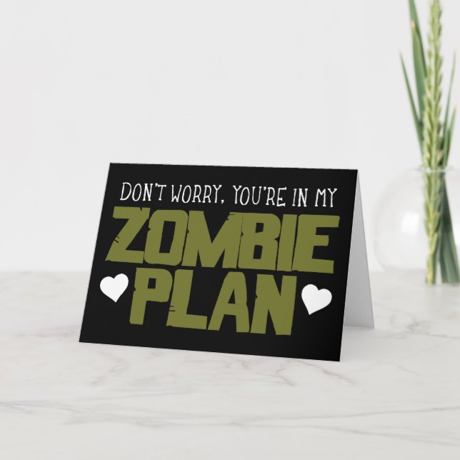 Don't Worry - You're In My Zombie Plan Holiday Card (Front)