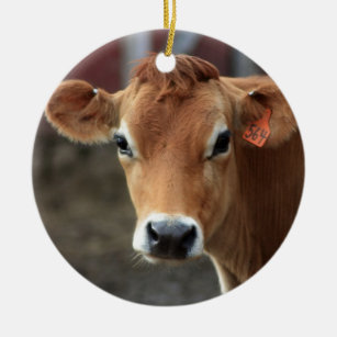 Don't you think I'm Pretty Jersey Cow Ceramic Tree Decoration