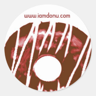 donu logo, www.iamdonu.com classic round sticker