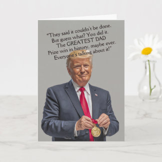 Donuld Trump Medal Great Dad Amusing greeting card