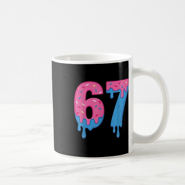 Donut 67 Meme Fun Six Seven Sprinkles Design  Coffee Mug (Right)