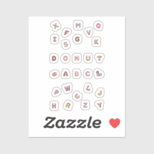 Donut-ABC Sticker-Set – Süße Buchstaben – 16 Stück