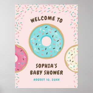 Donut Baby Shower Welcome Sign Printed Poster