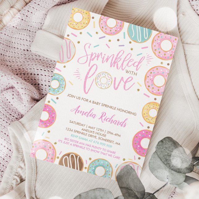 Donut Baby Sprinkle Invitation Sprinkled With Love (Creator Uploaded)