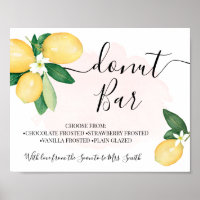 Donut Bar Party Bridal Shower Wedding Lemons Pink
