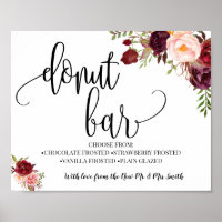 Donut bar party wedding reception marsala