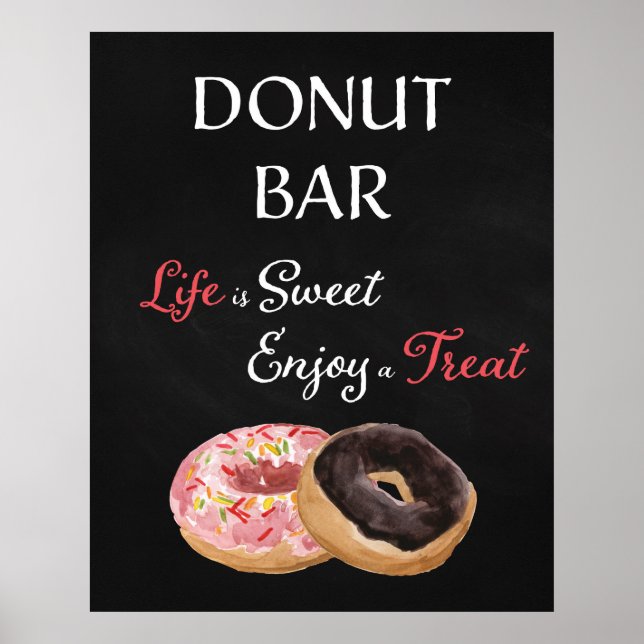Donut Bar Wedding Sign-Life is Sweet Poster (Front)