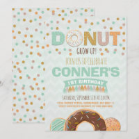 Donut Birthday Invitation Donut Grow Up Party