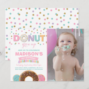 Donut Birthday Invitation Donut Grow Up Party