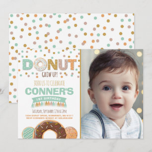 Donut Birthday Invitation Donut Grow Up Party