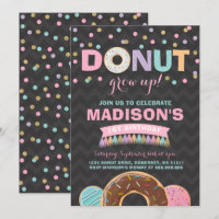 Donut Birthday Invitation Donut Grow Up Party