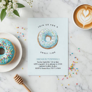 Donut Birthday Invitation Sweet Time Donut Party