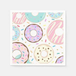 Donut Birthday Napkins, Donut Party Napkins