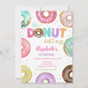 Donut Birthday Party Invitation