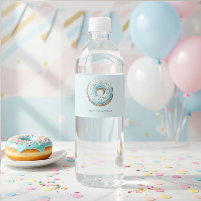 Donut Birthday Water Bottle Labels | Donut Theme  (Creator Uploaded)