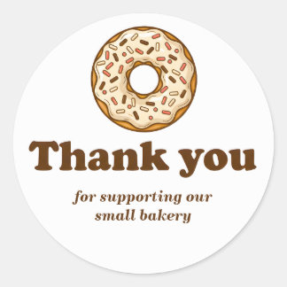 Donut Brown Bakery Thank You Sticker