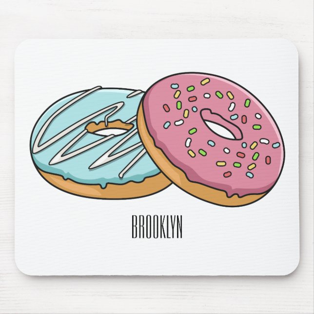 Donut cartoon illustration  mouse mat (Front)
