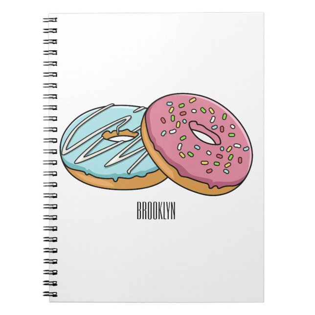 Donut cartoon illustration notebook (Front)