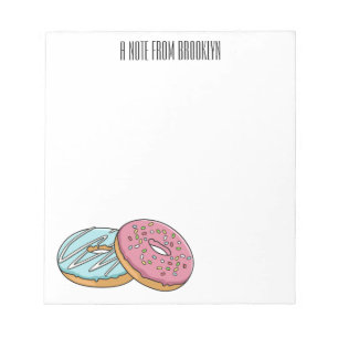 Donut cartoon illustration notepad