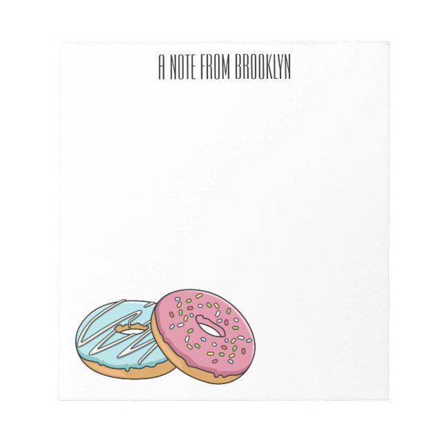 Donut cartoon illustration  notepad (Front)
