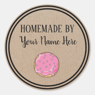 Donut Cookie Cake Homemade By Vintage Craft Classic Round Sticker