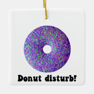 Donut disturb ceramic ornament