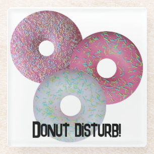 Donut disturb! glass coaster