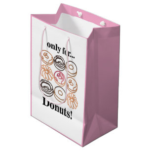 Donut Doughnut Sweet Funny Birthday Medium Gift Bag