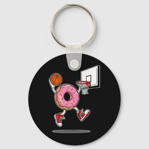 Donut Dunking Sketll Funny Food Sports Design Key Ring