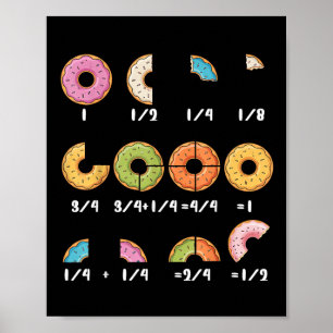 Donut Fraction Math Teachers Back To School Educat Poster