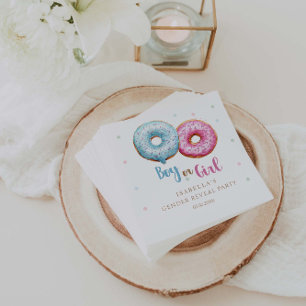Donut Gender Reveal Boy Or Girl Party Napkin