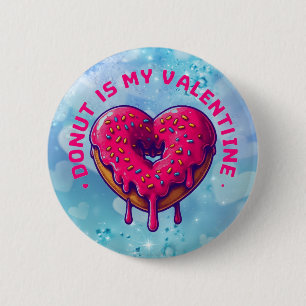 Donut heart 6 cm round badge
