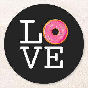 Donut Love Round Paper Coaster