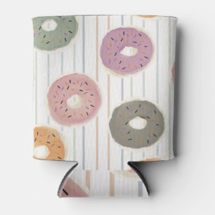 Donut Lover’s Pattern – Pastel Sprinkles & Stripes Can Cooler