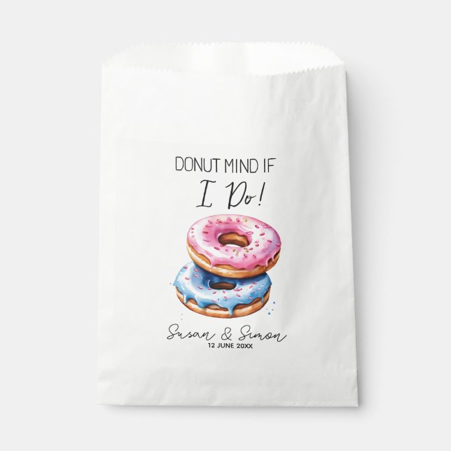 Donut Mind If I Do! Personalised Wedding Donut Favour Bags (Front)