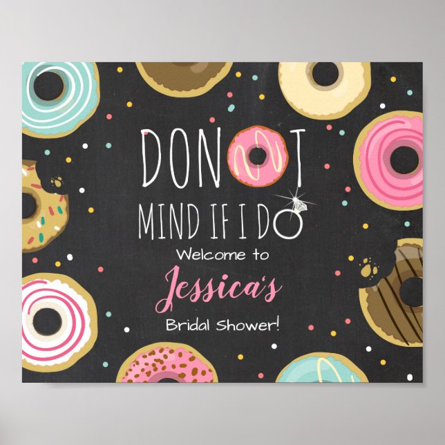 Donut Mind If I Do Welcome Sign Bridal Shower (Front)