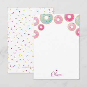 DONUT NOTE PAPER cute colourful teacher thank you Invitation
