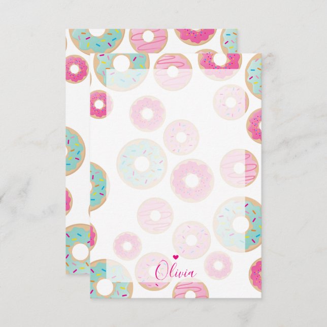 DONUT NOTE PAPER cute colourful teacher thank you Invitation (Front/Back)