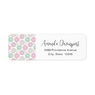 Donut Pattern Cute Colorful Address