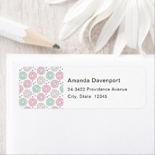 Donut Pattern Cute Colorful Address