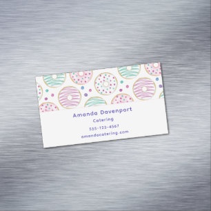 Donut Pattern Cute Colorful Magnetic Business Card